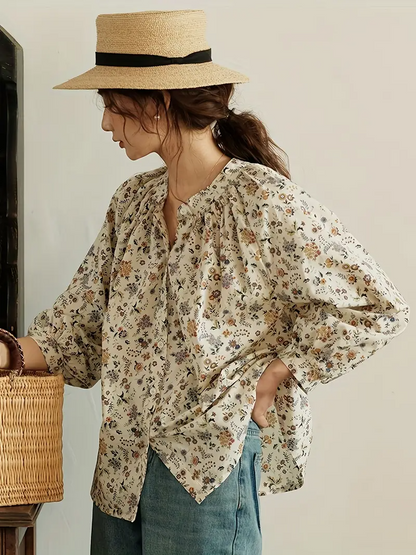 Casual Long Sleeve Floral Shirt