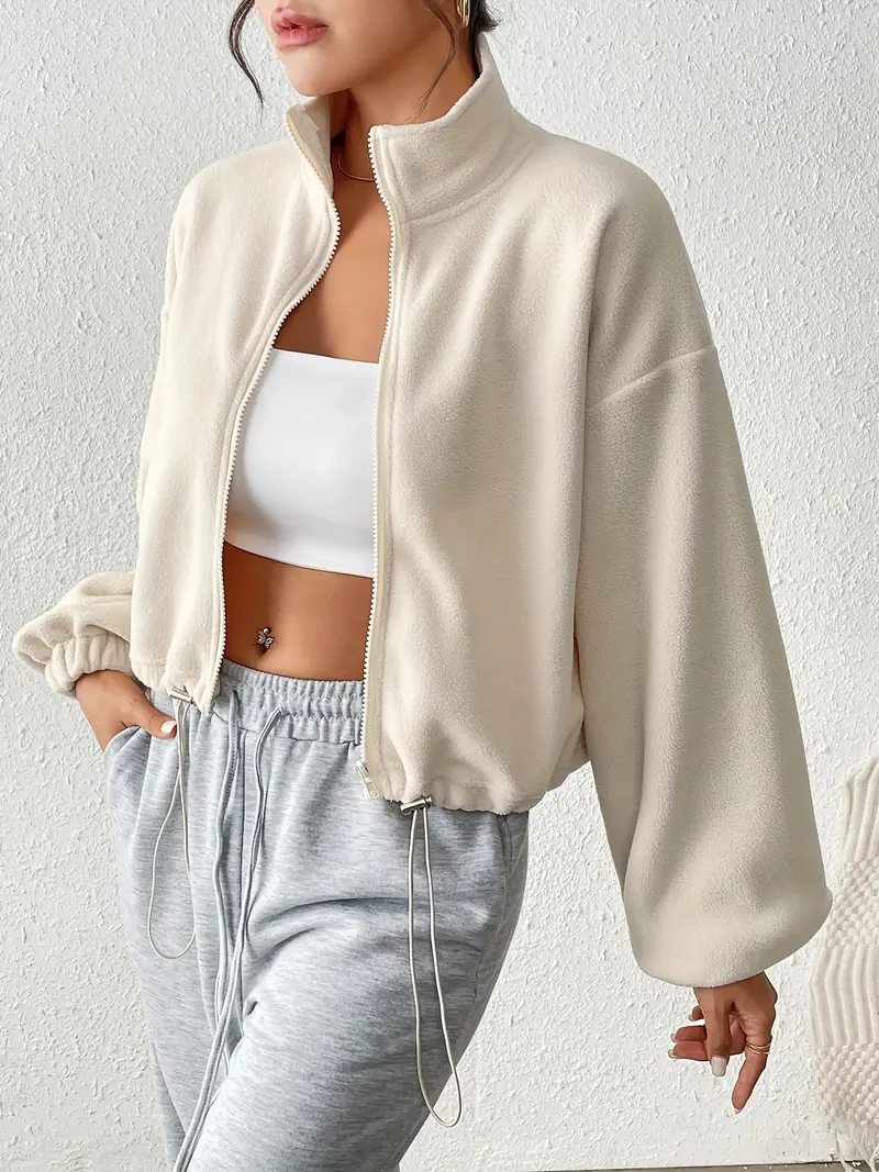 Casual Zip High Neck Jacket
