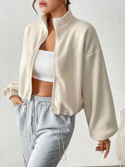 Casual Zip High Neck Jacket