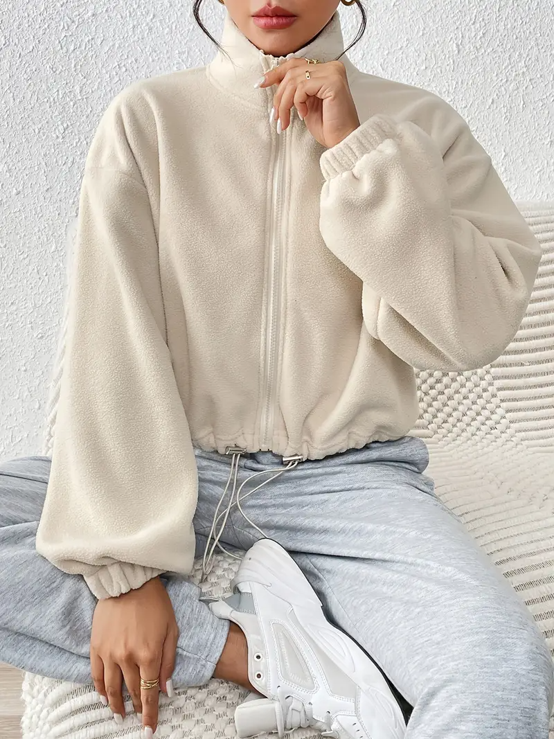 Casual Zip High Neck Jacket